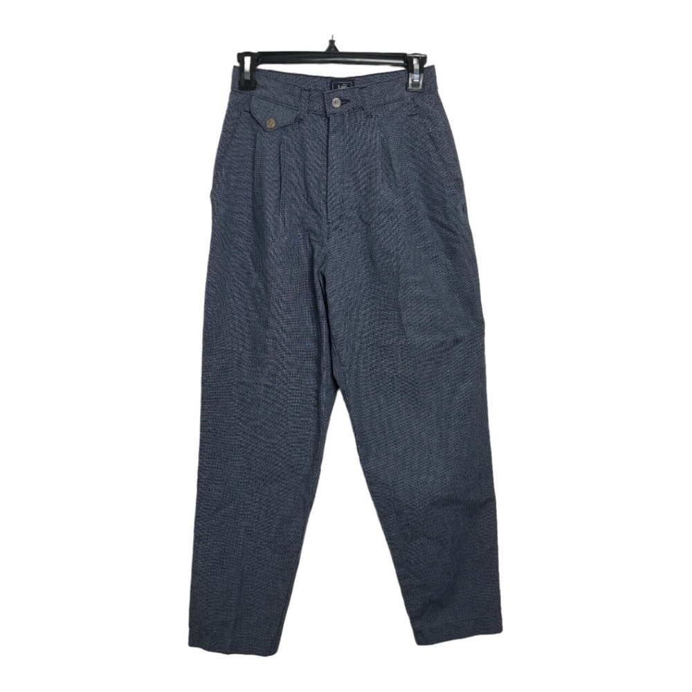 90's Lee Navy Houndstooth Cropped Straight Leg Pant Size 4P